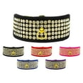 thumbnail image 1 of Dog and Pet Collar, "Velvet Five Row Clear Crystal", 1 of 7