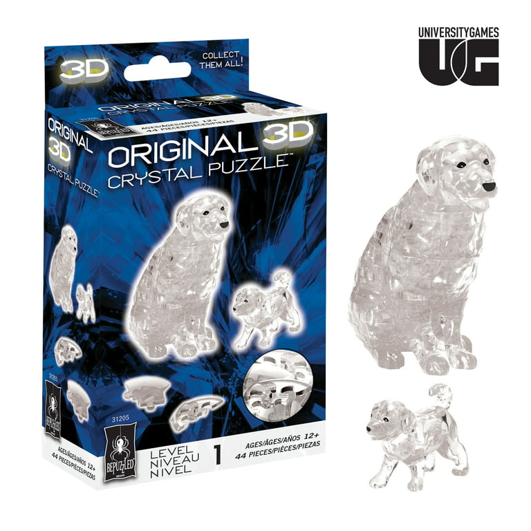 Dog and Puppy Original 3D Crystal Puzzle from BePuzzled, Ages 12