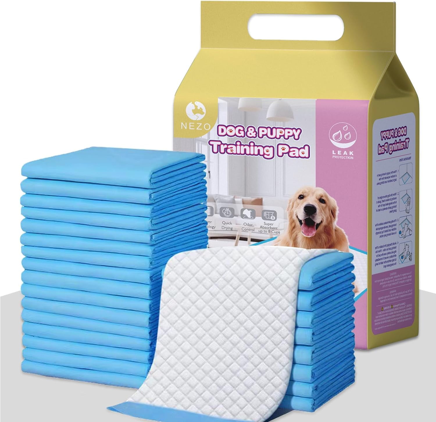 Best Water Absorbent Pads by New Pig | 20-Count | Heavy Duty | Super Absorbent | Wringable and Reusable | 15 inch x 19 inch, Size: 19 inch x 15 inch