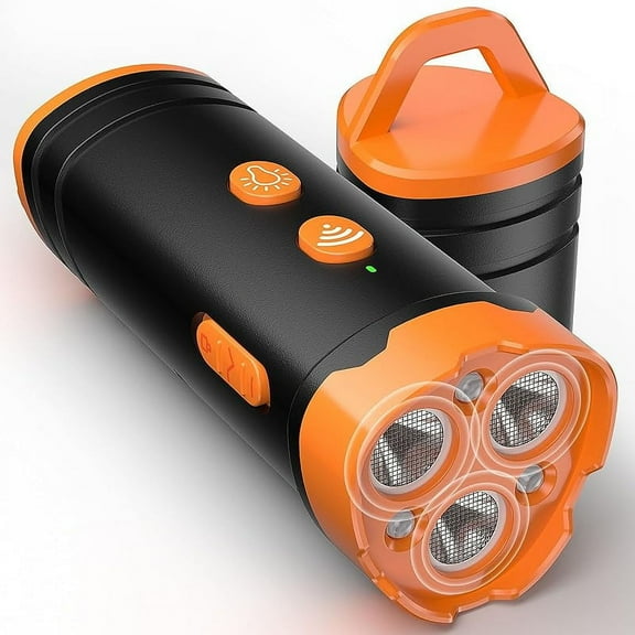 Dog bark stop device, professional dog training tool, dog bark stop device, equipped with 3 sound wave emitters, 40 feet (about 10.2 meters) dog training range, replacing bark collars, orange