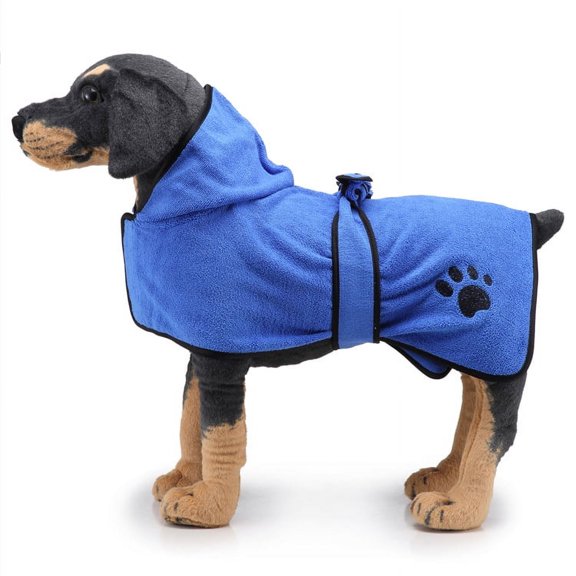 Dog bathrobe towel microfiber pet dry robe moisture absorbent towel coat for dogs and cats