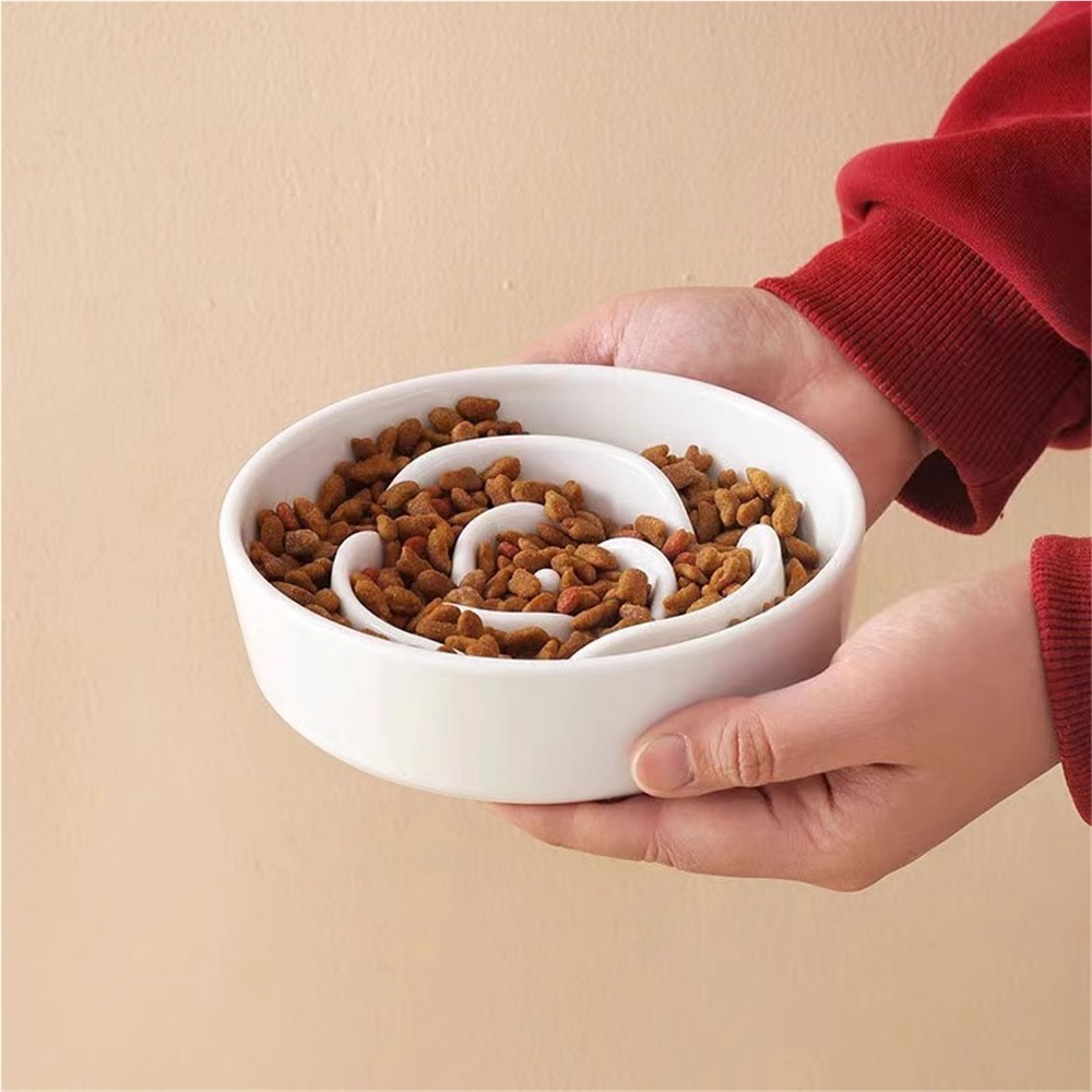 View of Dog bowl anti ceramic slow food bowl choking, small and medium-sized ...