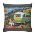 thumbnail image 1 of Dog, car, trailer Graphic Decorative Men Women Boy Girl Room Cushion Throw Pillow Cover for Home Couch Living Room Bed Sofa   Pillow Covers 全年适用  Throw Pillow Cover 1PC, 1 of 5