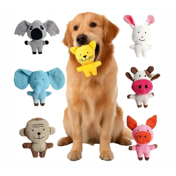 Durable Squeaky Dog Toys for Small Medium Large Dogs, Tough Chew Toys for Aggressive Chewers, Puppy Teething & Fetch Play