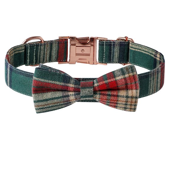 Dog collar - Colour mesh and ripple pattern sailor bow tie, adjustable collar