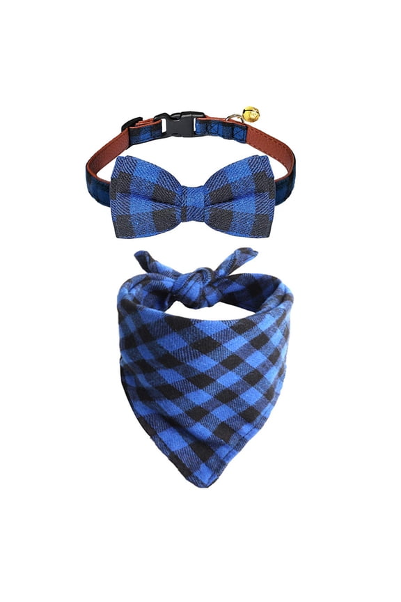 Dog collar Scarf, Checkered dog scarf Collar buffalo washable cotton square bib scarf