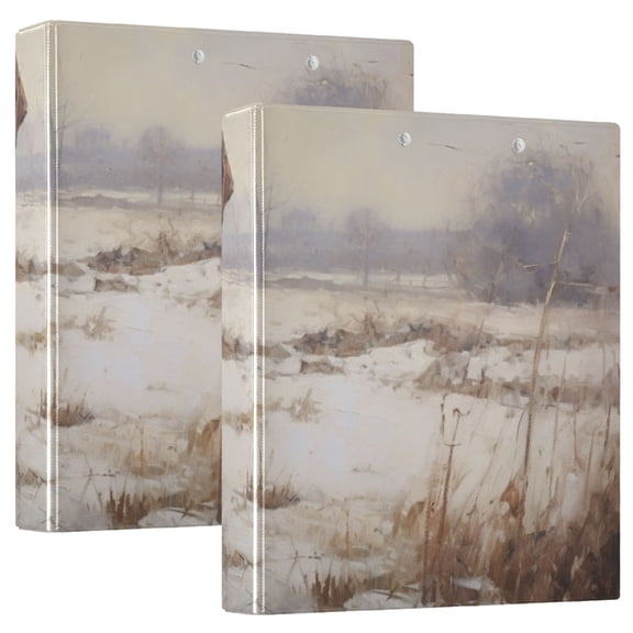 Dog in Snow 3 Ring Binders 1.5 inch Hardcover File Folders with Interior Pockets A4 Size Organizer for School Office Hospital