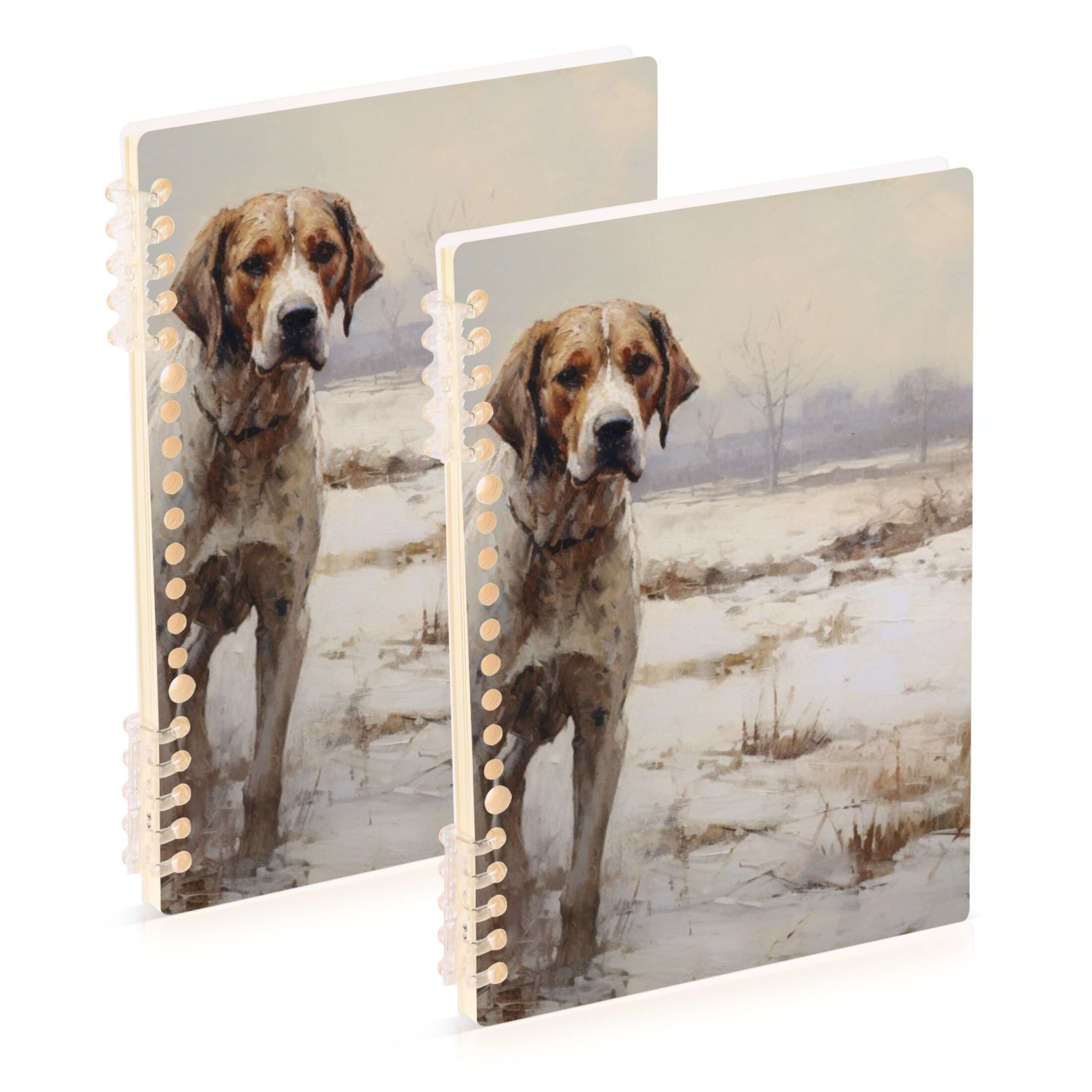 Dog in Snow Ring Binder Notebook Journey Note Diary College Ruled ...