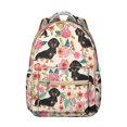 thumbnail image 1 of Dog in Sweater Backpack - Cozy Winter Theme for Students, Seasonal Gift Idea, Insulated Side Pocket for Snacks or Hand Warmers, 1 of 6