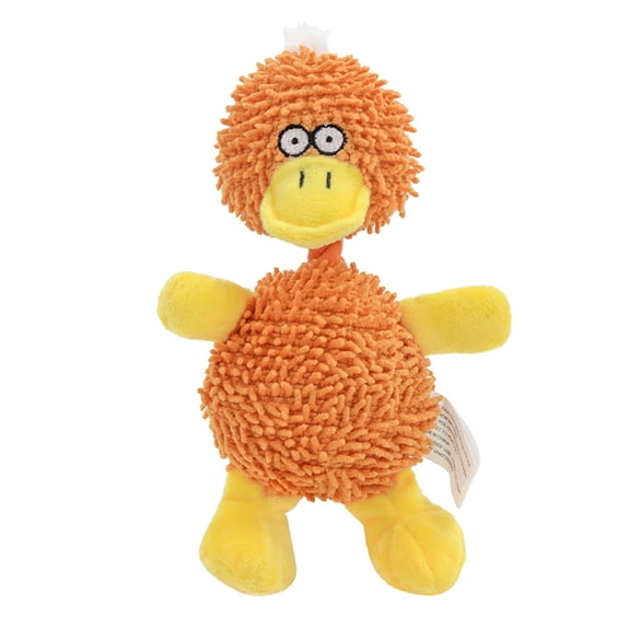Dog interactive toys, Dog toys interactive, Dog Stuffed Animals Chew toy, Puppy Teething toy, 14 in Fuzzy Duck, Orange, 1 Pc