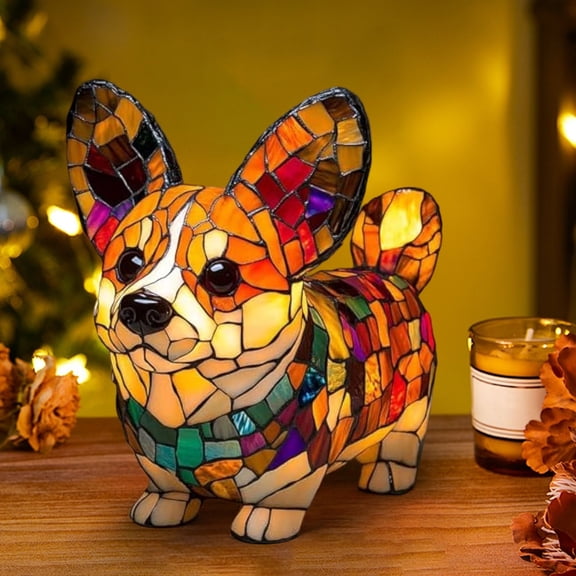Dog lamp, Corgi Standing Lights, Cute Pet Resin Dog Desktop Night Lights, Vintage LED Table Lamps Home Decor, Animal Series Art Night Lights for Christmas Birthday(Corgi Standing)