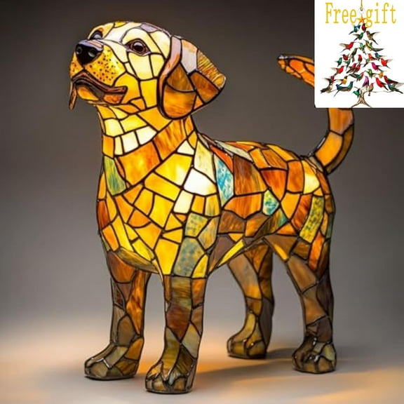 Dog lamp,Dog Series Art Night Light Resin Stained Dog Tabletop Night Light Cute Pet Dogs Themed LED Table Lamps,Cute Pet Dogs Themed Tabletop LED Night Light Home Decor Decoration