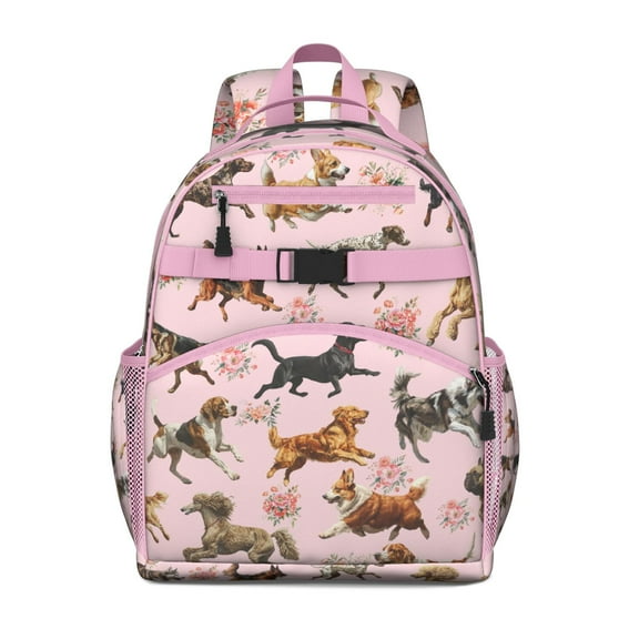 Dog lover gift backpack, cute puppy backpack with paw and bone patterns, lightweight backpack for school or gifts