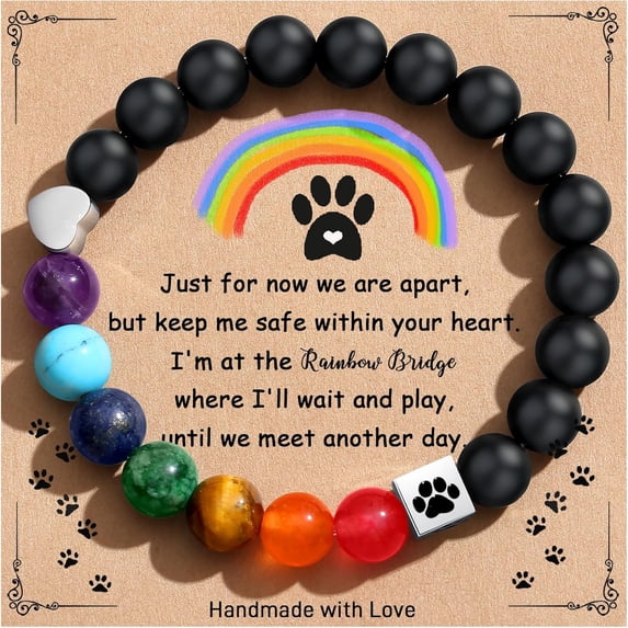 Dog memorial gift, pet rainbow bridge pet memorial bracelet for men and ...