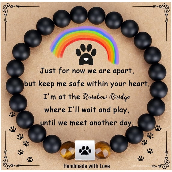 Dog memorial gift, pet rainbow bridge pet memorial bracelet for men and ...