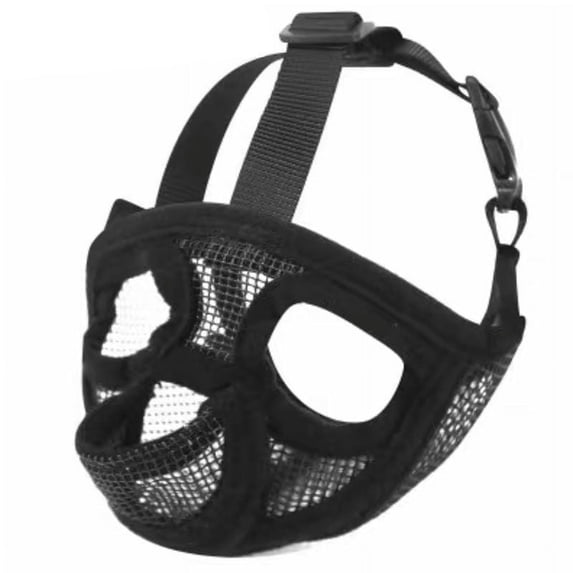 Dog muzzle anti-bite fighting mask Bichon muzzle random eating mask Bago muzzle short pet dog mask-black -S