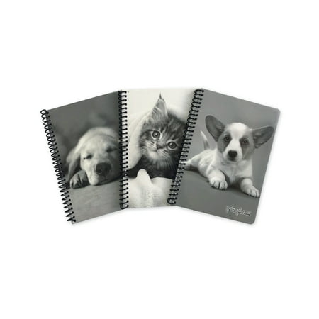 Dog or Cat Black/White Photography, Small Notebook, 80 Pages, Style May Vary