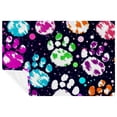 thumbnail image 1 of Dog paw prints Cozy Microfiber Throw Blanket: Soft, Warm, and Printed - Lightweight Couch, Bed, Sofa, Office, Camping Blanket - Versatile Blankets, 1 of 6