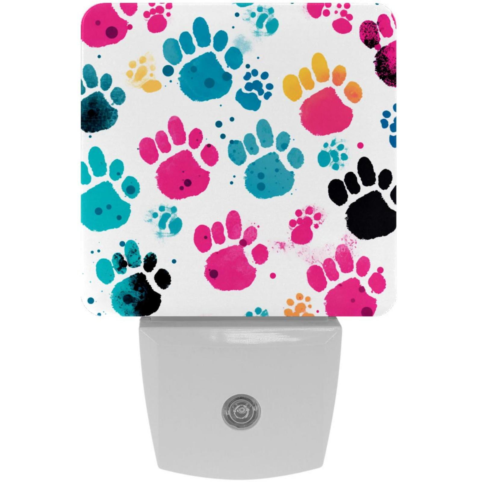 Dog paw prints LED Square Night Light Small and Bright Squareshaped