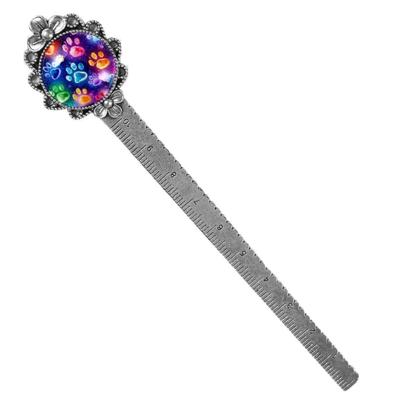 Dog paw prints Vintage Silver Lace-Edged Bookmark - Book Lover's Reading Accessory