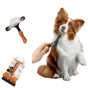 Dog rake deshedding dematting Brush Comb - Undercoat rake for Dogs, Cats, matted, Short,Long Hair Coats - Brush for Shedding, Double Row Stainless Steel pins