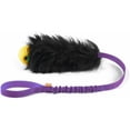thumbnail image 1 of Dog rope toy, dog bungee chasing toy 100% sheepskin, sheep scent drag toy suitable for all breeds (purple, with rubber ball), 1 of 4