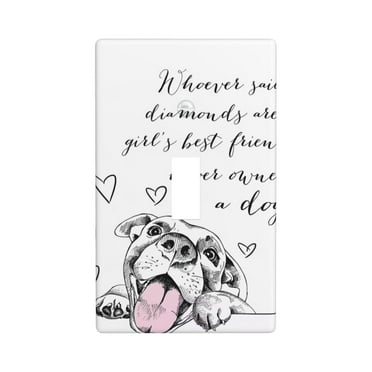 Dog's Are A Girl's Best Friend Light Switch Cover Plates Single Toggle Wall Plate, Decorative 1-Gang Christmas Decor Lightswitch Cover