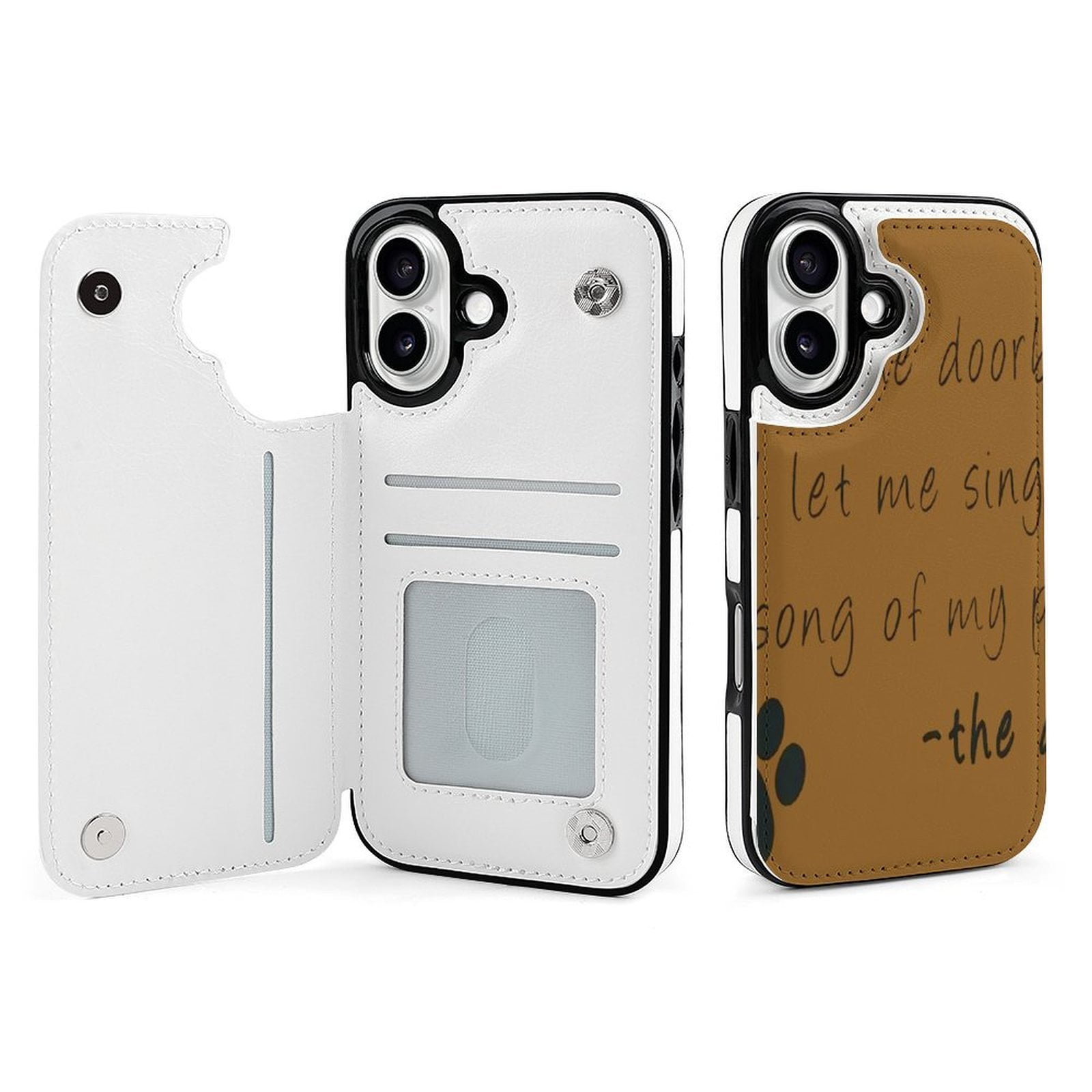 Dog's Welcome Song Print Leather Wallet Case for iPhone 15 14 13 12 11 ...
