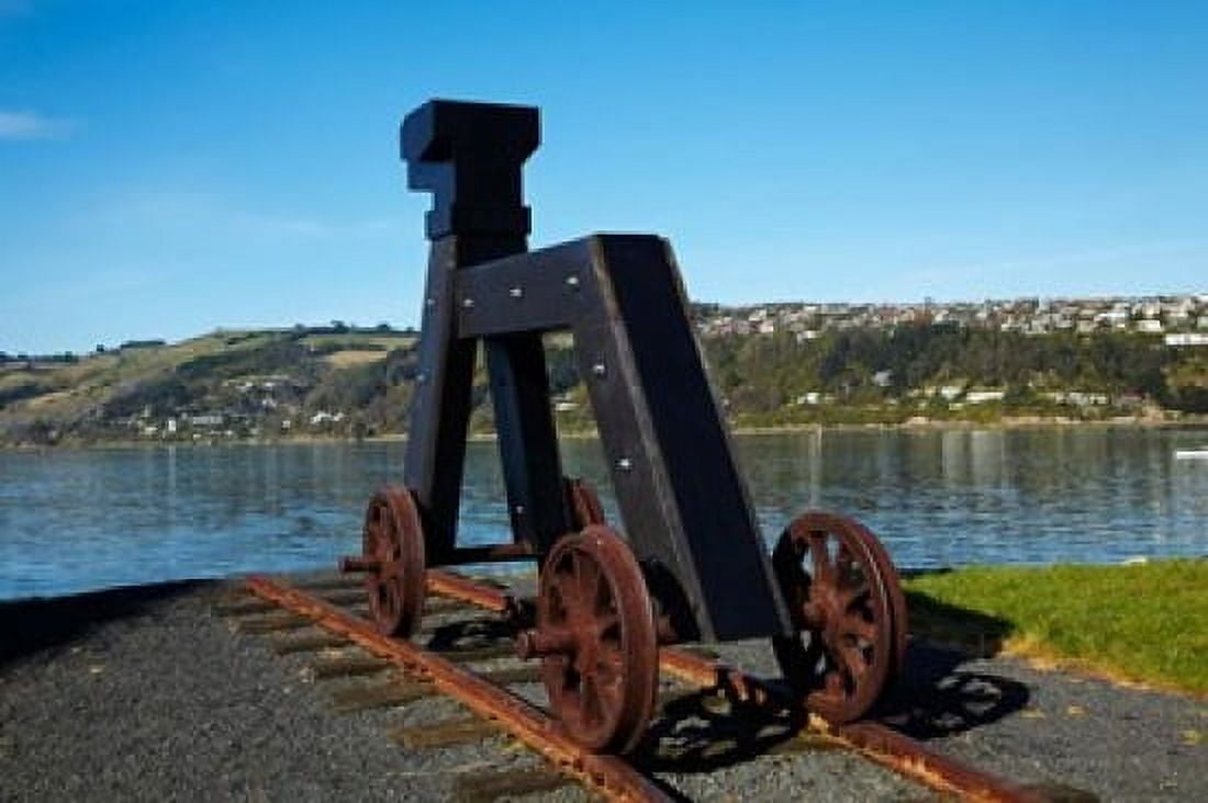 Dog sculpture Otago Boat Harbor Reserve Dunedin Otago New Zealand Canvas Art - David Wall DanitaDelimont (29 x 19)