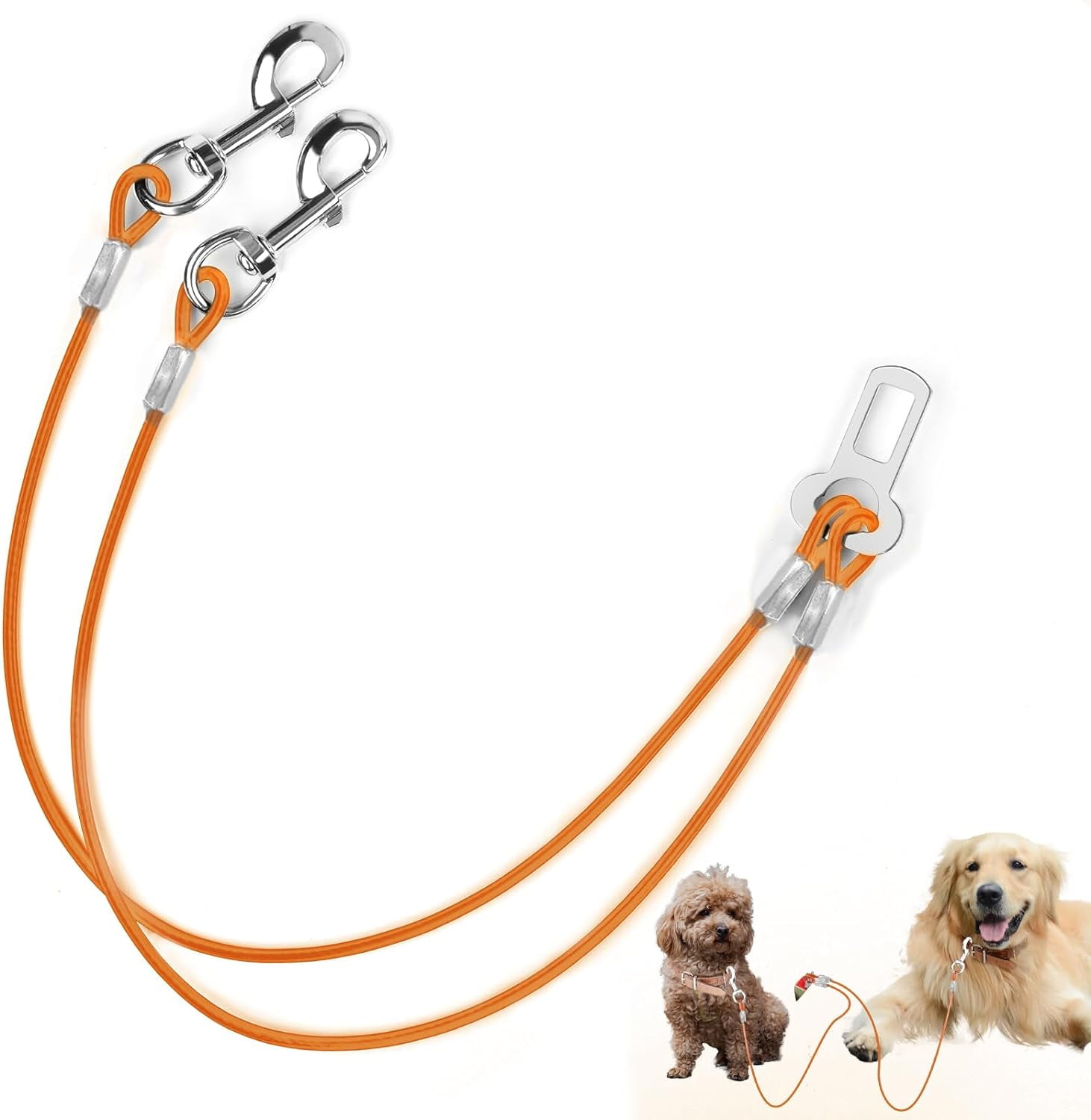 Asiento Para Perro Auto 2 Pack Seat Belt - Elastic Safety Tether For Dog  Harness (Black) Dog Car