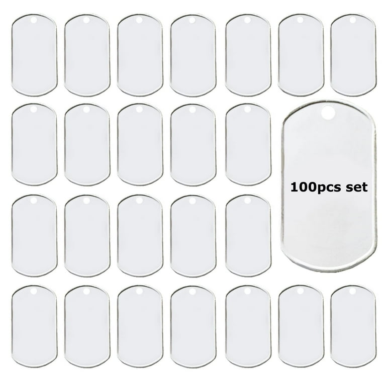 Dog tag Necklace Sublimation Dog tag Necklace 100PCS Blank Bulk
