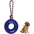 thumbnail image 1 of Dog tire toy - 2026 upgrade version, chew toy for teeth cleaning and oral care, natural rubber dog toy, for relieving boredom, interactive tug-of-war slow-eating pet toy - blue, 1 of 4