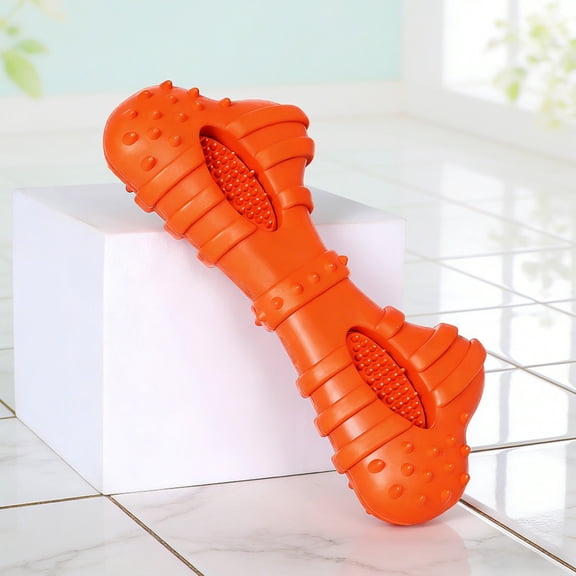 Dog toys indestructible, Puppy Teething toys, Pet toys for Dogs, tough Chewing, Teething Irritation Soothing, Orange, 8 in, 1 Pc