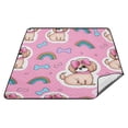 thumbnail image 1 of Dog with Bow and Bone Picnic Blankets Extra Large 78"x78" Beach Blanket Waterproof Sandproof Outdoor Mat for Camping Travel Park, 1 of 6