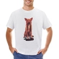 thumbnail image 1 of Dog with Leash Vintage T-shirt Mens Cotton Classic Crewneck Short Sleeve Tees Unisex White XS, 1 of 2
