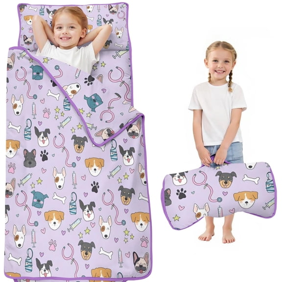 Dog with Medical Icons Toddler Nap Mats for Kids Preschool,Sleeping Mat Bag or Kids,Toddler Sleeping Bag,Toddler Nap Mat or Daycare