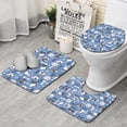 thumbnail image 1 of Dog with Woof and Bark Bathroom Rugs Sets 3 Piece,Toilet Cover Set,Absorbent Non Slip Bathroom Mats Sets with U-Shaped Contour Rug Toilet Rug Set, 1 of 5