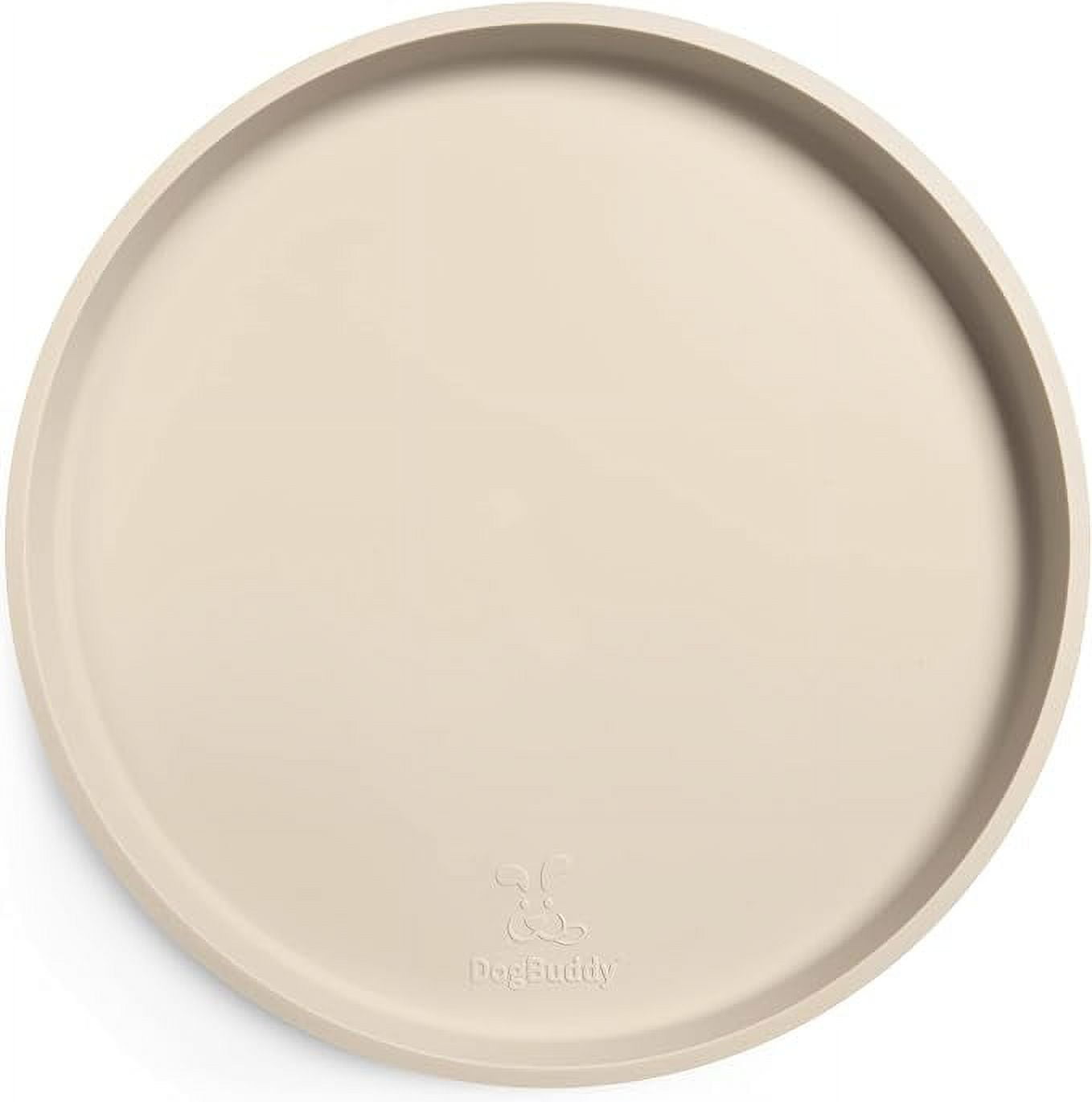 White Sand Silicone Waterproof Dog Food Mat with Raised Edges