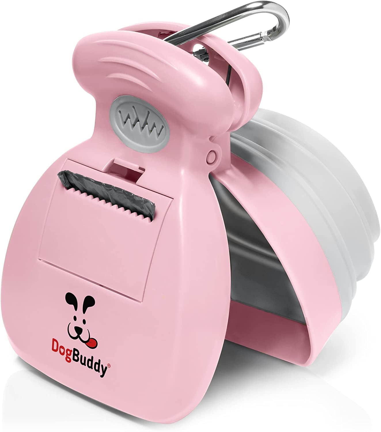DogBuddy Medium Pink Portable Pooper Scooper with Leash Clip