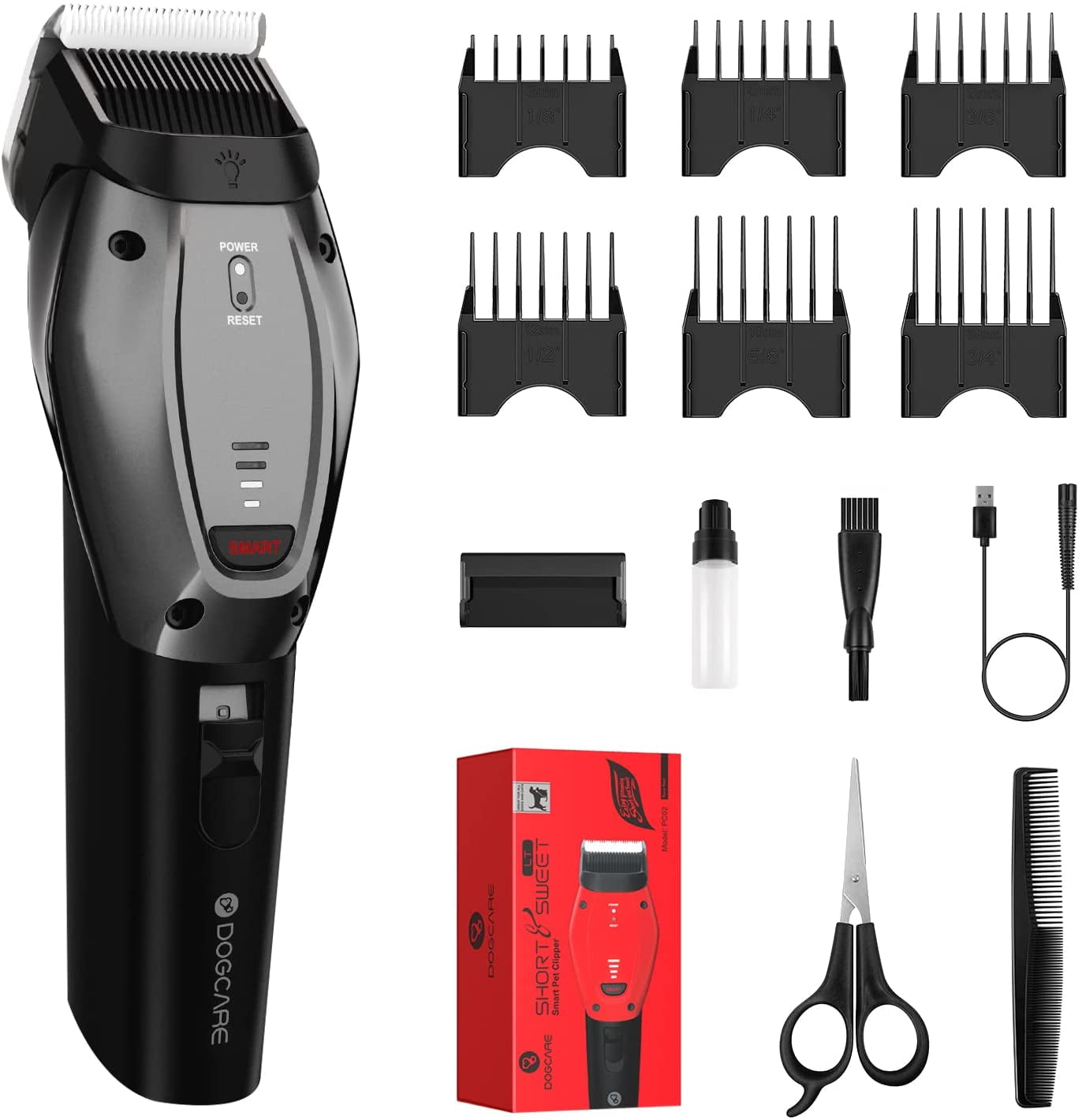 DogCare Grooming Kit Heavy-Duty Clippers, Rechargeable 180-mins