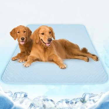DogLemi Dog Cooling Mat,Dog Sleeping Cooling Pad Blanket,Washable Ice Silk Sleep Mat Pad Non-Toxic Breathable,Easy Carry & Clean,Keep Cooling Mat for Dogs Pets,Cat,Blue,27.6"x19.7"