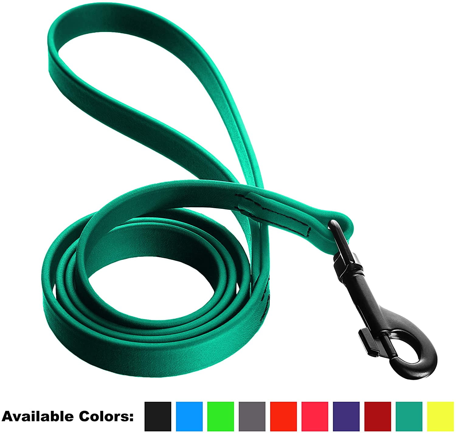 DogLine - Biothane Waterproof Dog Leash Strong Coated Nylon Webbing with Black Hardware Odor-Proof for Easy Care Clean High Performance for Small or Large Dogs(Teal: Width 3/4" | L: 72"(6ft))