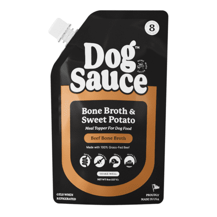 DogSauce Beef Bone Broth and Sweet Potato Meal Topper for Dogs, 8 oz