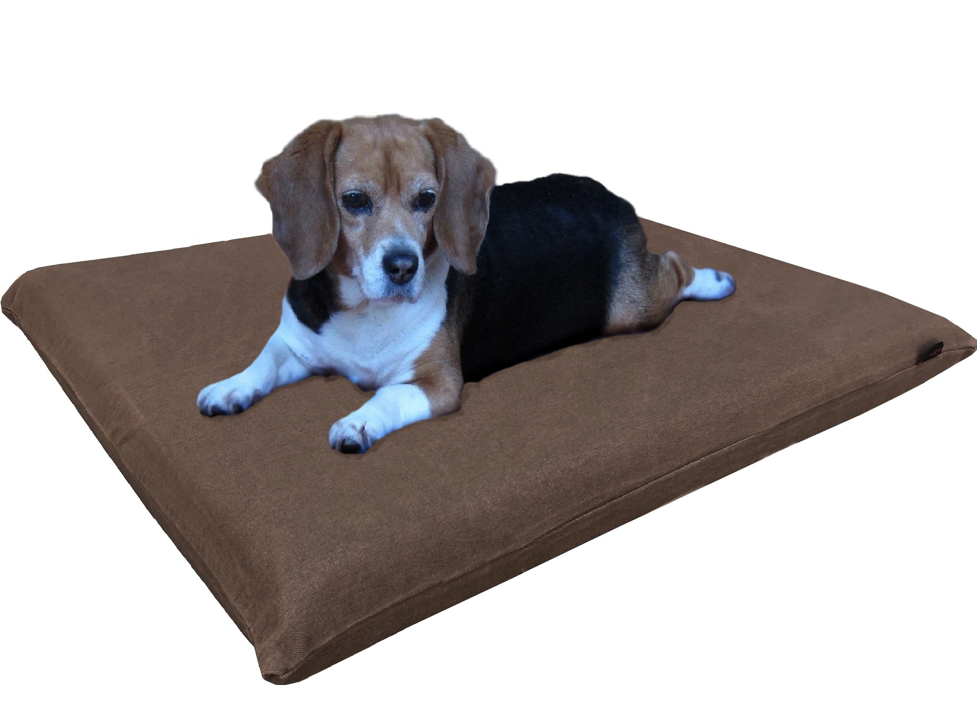 Dogbed4less 34"x27"x3" Memory Foam Platform Bed for Small to Medium Dog, Denim Brown Cover