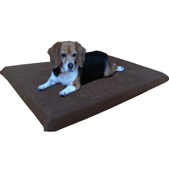 Dogbed4less 34"x27"x3" Memory Foam Platform Bed for Small to Medium Dog, Microsuede Espresso Cover