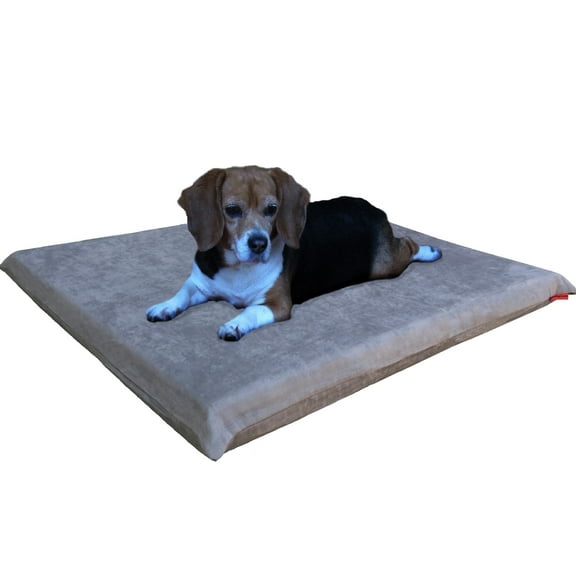 Dogbed4less 34"x27"x3" Memory Foam Platform Bed for Small to Medium Dog, Microsuede Gray Cover