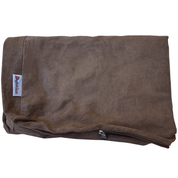 Dogbed4less 37"X27"X4" Size Brown Microsuede Washable External Replacement Cover Only