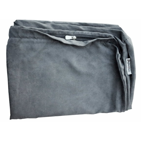 Dogbed4less 37"X27"X4" Size Gray Microsuede Washable External Replacement Cover Only