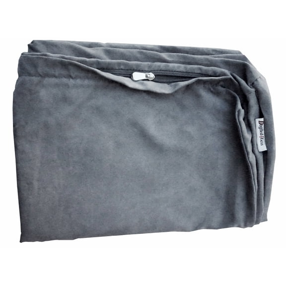 Dogbed4less 47"X29"X4" Gray Microsuede Washable External Replacement Cover for Pet Pillows