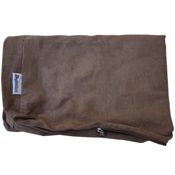 Dogbed4less 47"X29"X4" Size Brown Microsuede Washable External Replacement Cover Only